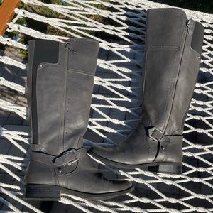 ❤️G by Guess Women's Hailee Tall riding Boots with full Zipper Gray size 8.5